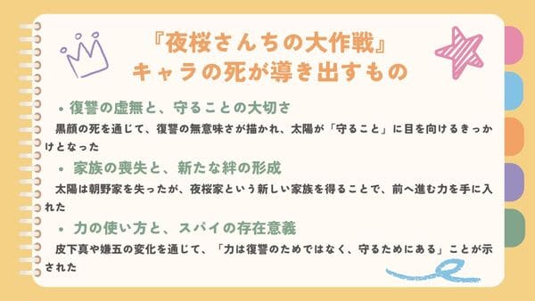 夜桜さんちの大作戦｜キャラの死が導き出すもの